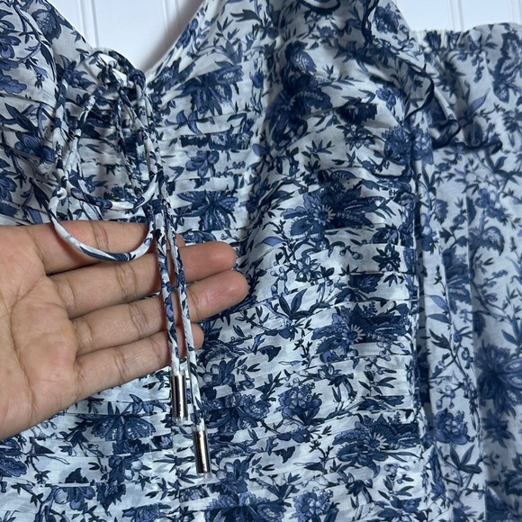 Robert Rodriguez "Carmen" silk-blend sheath dress M Long Sleeve Ruffle Floral - Picture 7 of 11